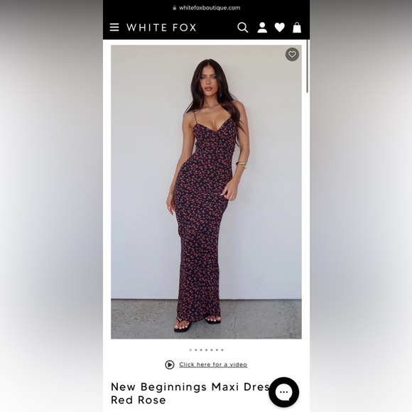 White Fox-New Beginnings Maxi Dress Red Rose - Picture 4 of 4